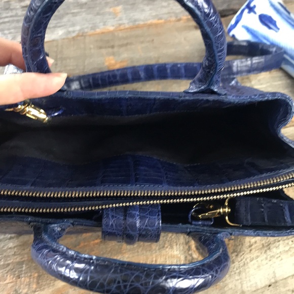 Nancy Gonzalez Christina Small Croc Handbag Blue - Picture 12 of 14